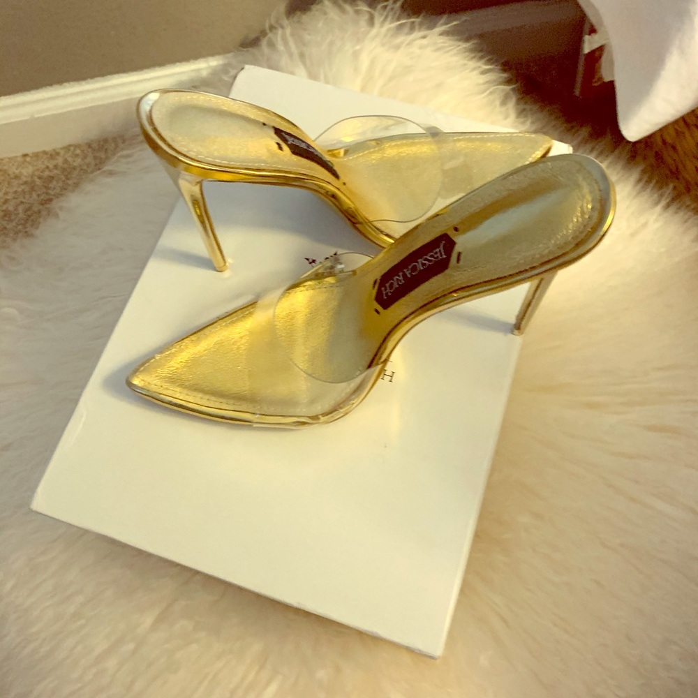 Jessica Rich Macy Mule Gold Heels